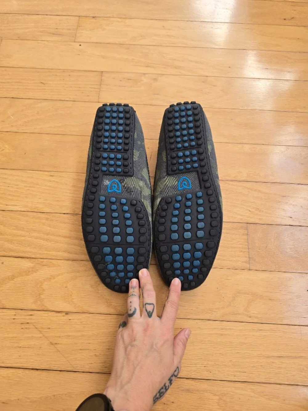 Rothy's | The Driving Camo Olive Green Knit Slip On Loafers | Men's 12